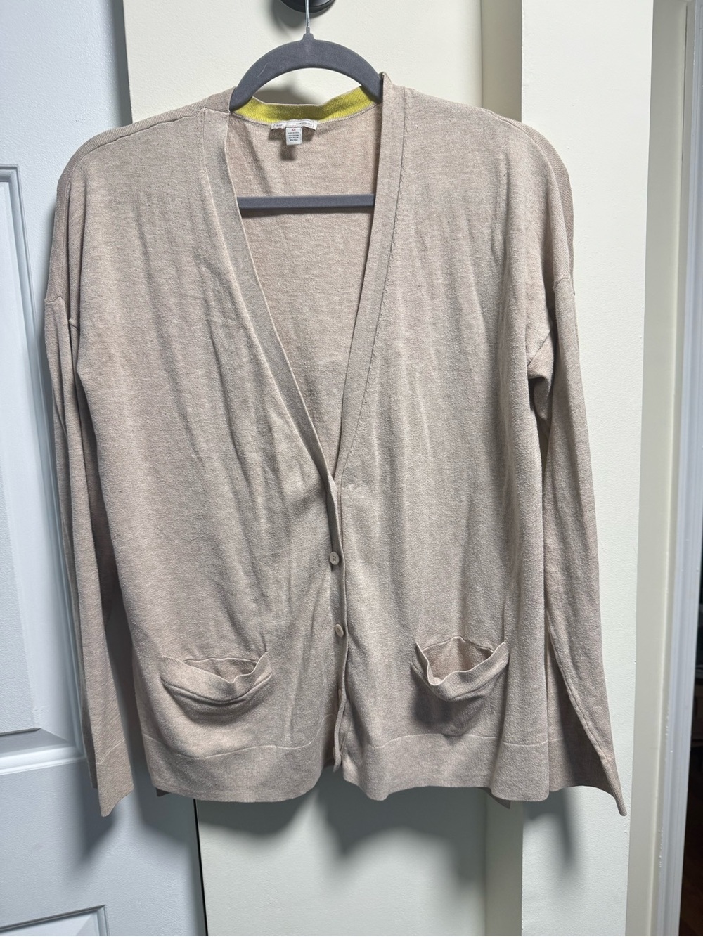 GAP Light Beige V-Neck Button Cardigan